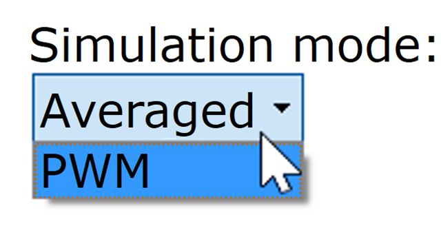 Select model variants and simulation modes appropriate for your simulation needs. Nonlinearities and switching effects are added to Simscape Electrical models to assess their effect on a design.