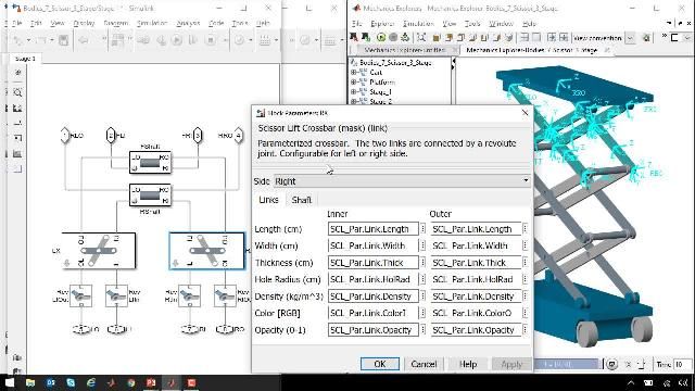 Introduction to Simscape Multibody for multibody simulation. A scissor lift with hydraulic actuation is used to illustrate workflows for mechanism assembly, determining actuator requirements, and HIL testing.